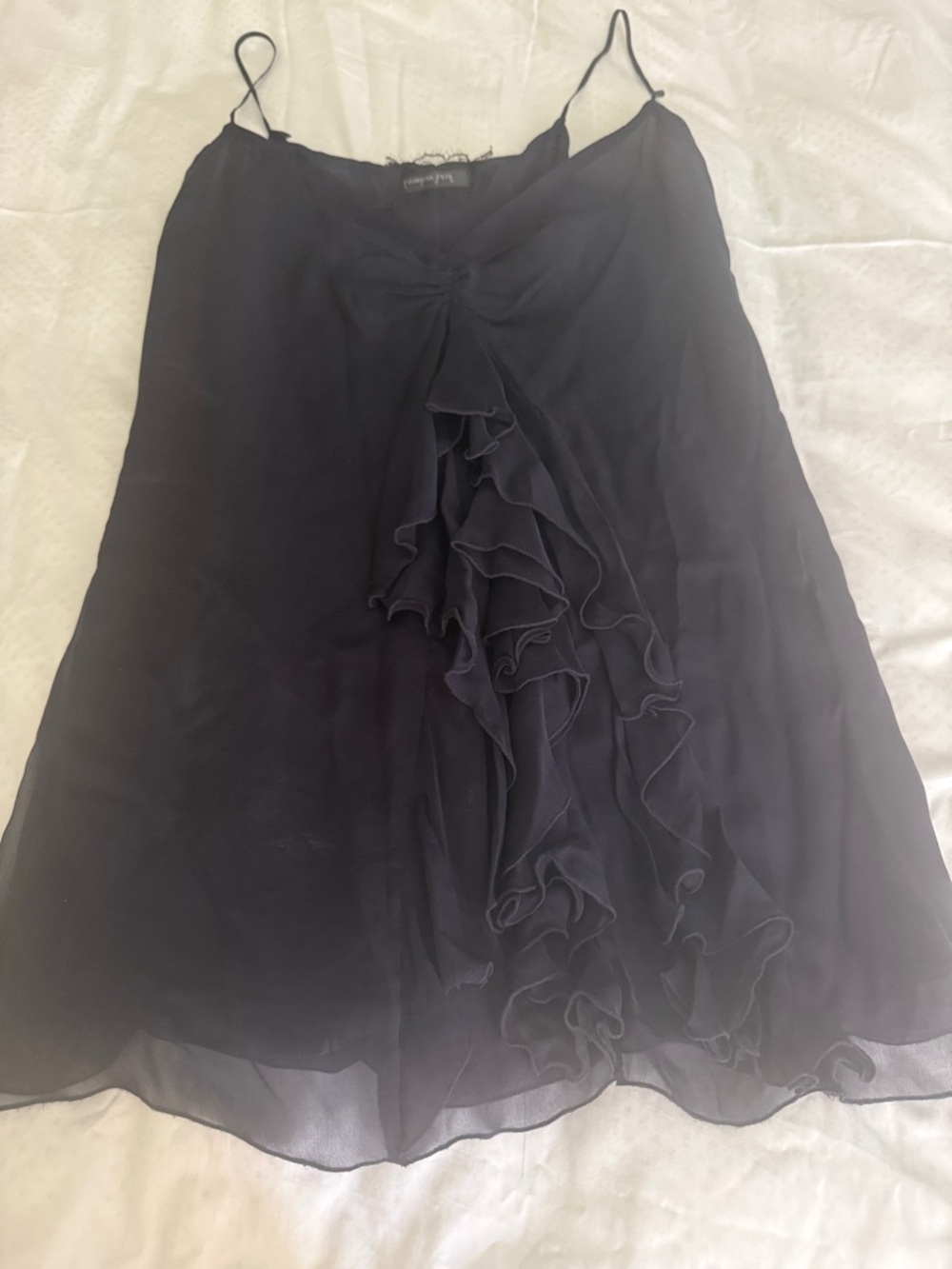 Patrizia Pepe Black Ruffle Camisole